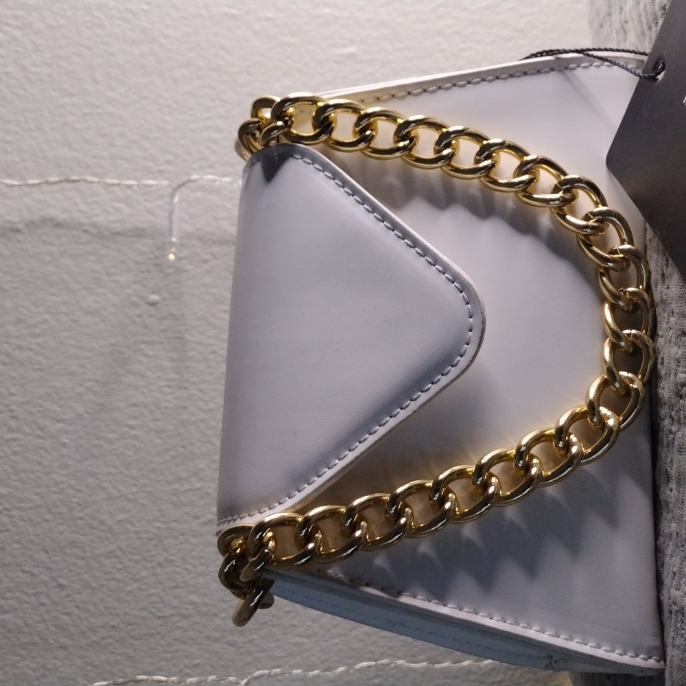 White Mini Envelope Double Handle Grab Bag